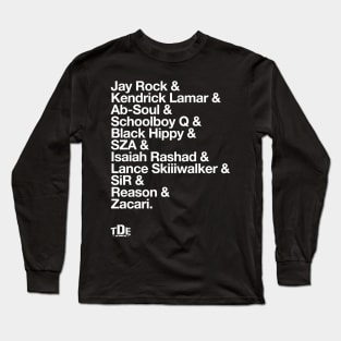 Kendrick Lamar & TDE Artists Roster Long Sleeve T-Shirt